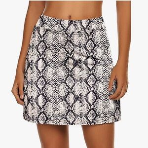 Equave Snake Print Mini Skirt - Black and White